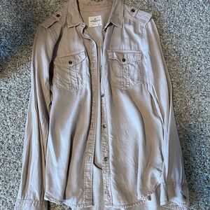 American Eagle button down dusty pink colored shirt